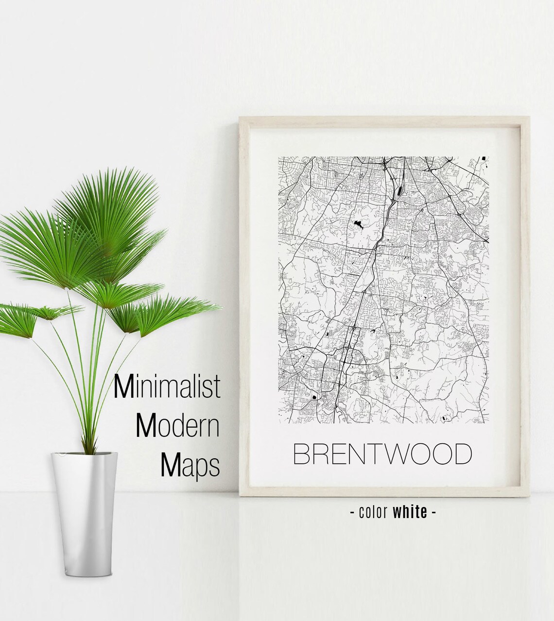 Brentwood Tennessee Brentwood TN Map Brentwood Map | Etsy
