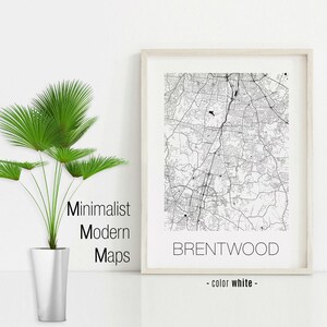 Brentwood Tennessee, Brentwood TN Map, Brentwood Map, Brentwood Print ...