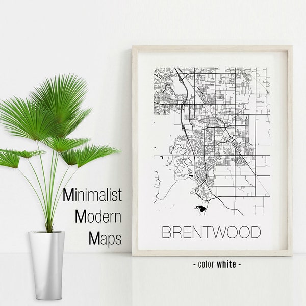 Brentwood California, Brentwood CA map, Brentwood map, Brentwood print, Brentwood poster, Brentwood wall art, Christmas gifts ideas