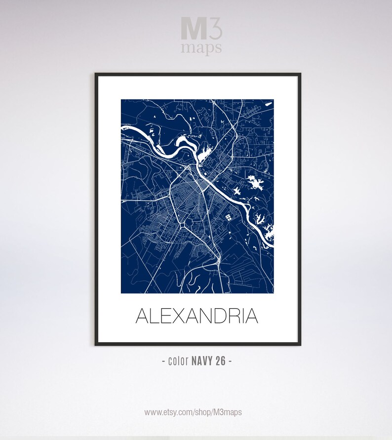 Alexandria Louisiana Alexandria LA Map Alexandria Map Etsy