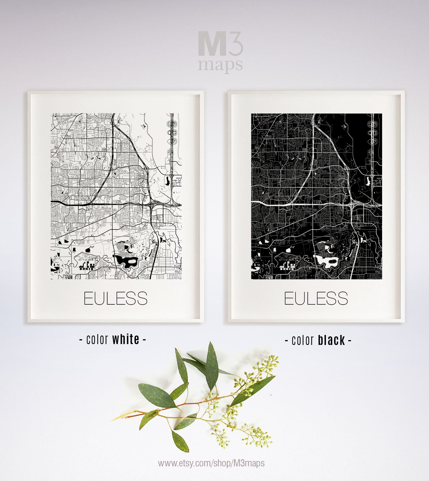 Euless Texas Euless TX Map Euless Map Euless Print Euless Etsy