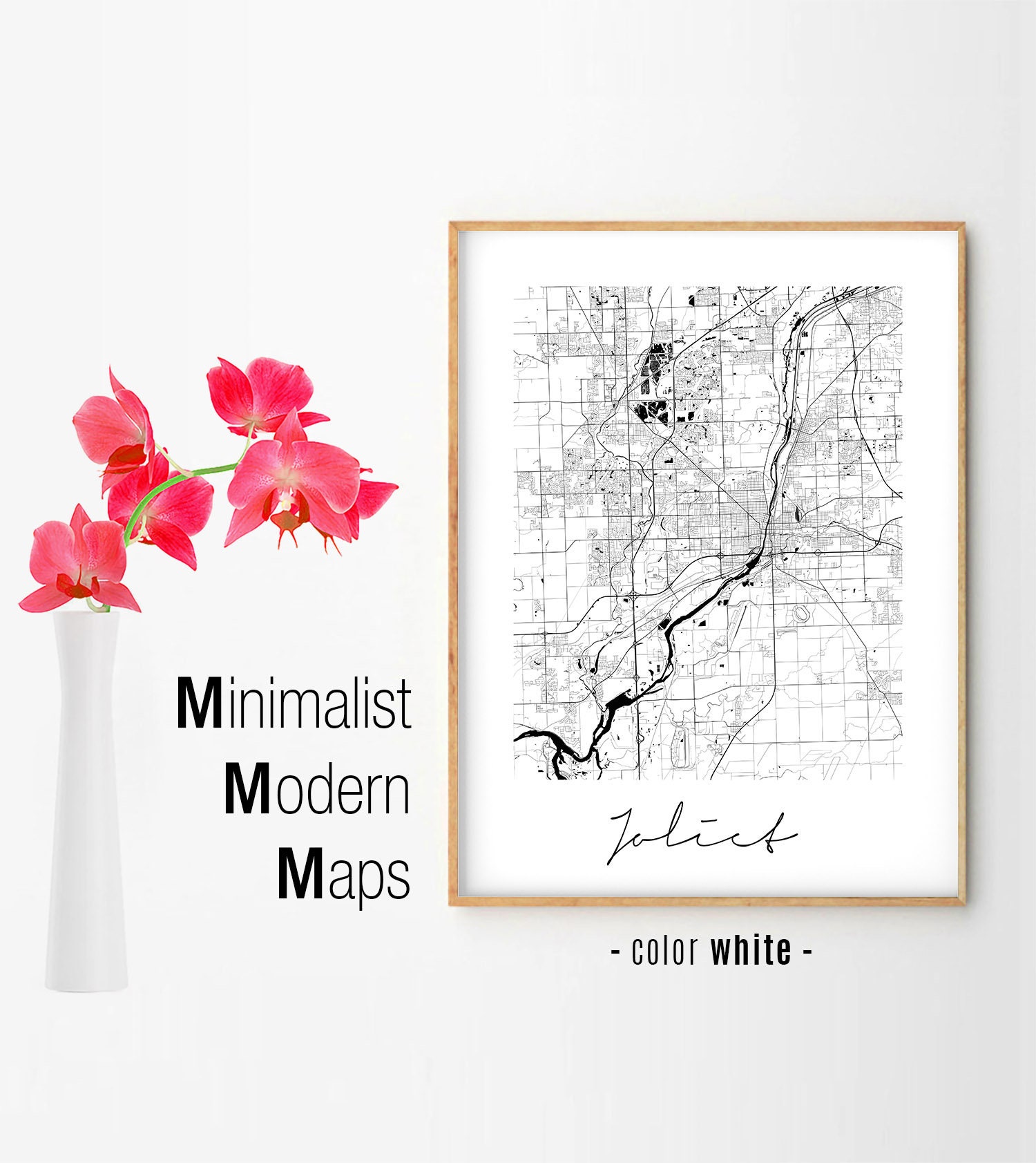 Joliet Minimalist Joliet Map Joliet Map Print Joliet City Etsy