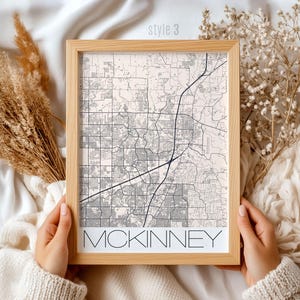 McKinney Texas Map Print: Custom City Wall Art, Personalized Souvenir