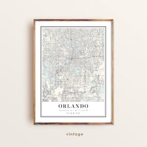 Orlando Florida map, Orlando FL map, Orlando city map, Orlando print, Orlando poster, Orlando art, Orlando map, Custom city map