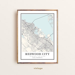 Mapa de Redwood City, Califórnia, mapa de Redwood City, CA, mapa da cidade de Redwood City, impressão de Redwood City, pôster de Redwood City, mapa personalizado de arte de Redwood City