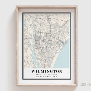 Wilmington NC Map Print - Wilmington North Carolina City Poster - Personalized Modern and Contemporary Art