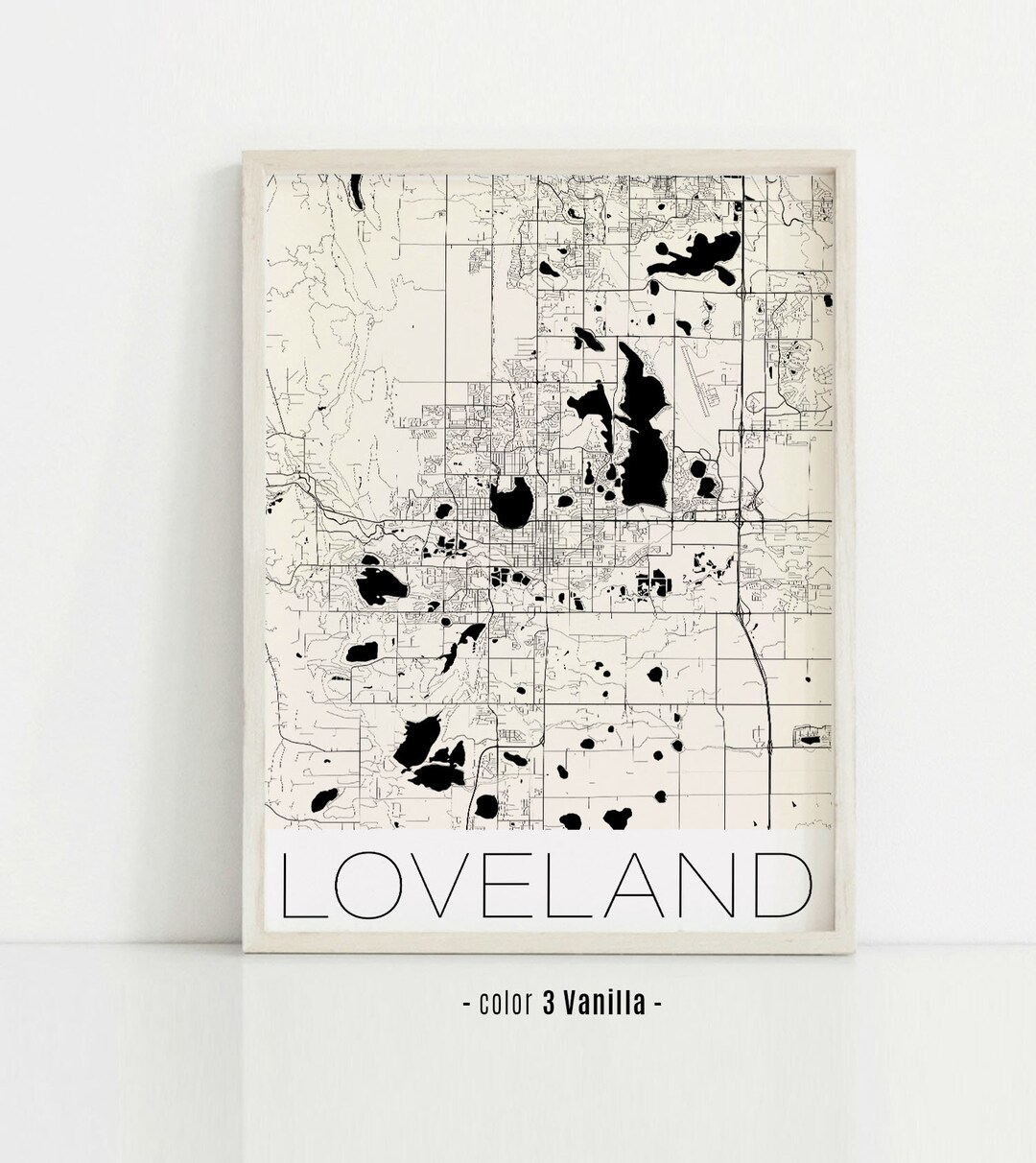 Map of Loveland Colorado City Print Poster Loveland CO City - Etsy