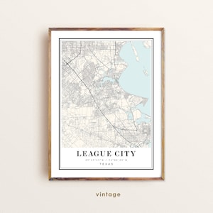 League City Texas map, League City TX map, League City city map, League City print, League City poster, League City art, League City map