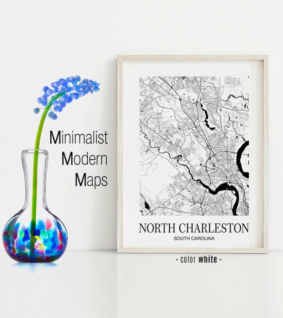 North Charleston North Charleston Sc Map North Charleston Etsy