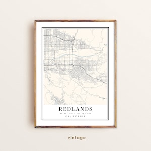 Redlands California map, Redlands CA map, Redlands city map, Redlands print, Redlands poster, Redlands art, Redlands map, Custom city map