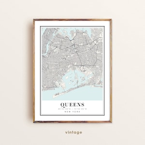 Queens New York map, Queens NY map, Queens city map, Queens print, Queens poster, Queens art, Queens map, Custom map prints