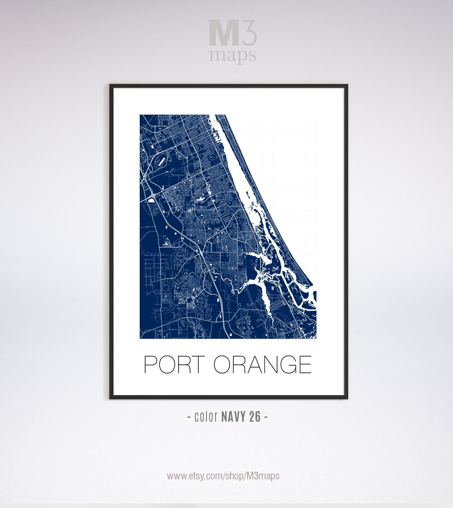 Port Orange Florida Port Orange FL Map Port Orange Map Port - Etsy