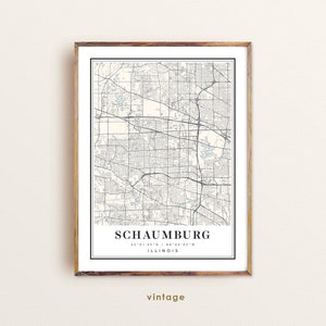 Schaumburg Illinois map, Schaumburg IL map, Schaumburg city map, Schaumburg print, Schaumburg poster, Schaumburg art, Schaumburg custom map