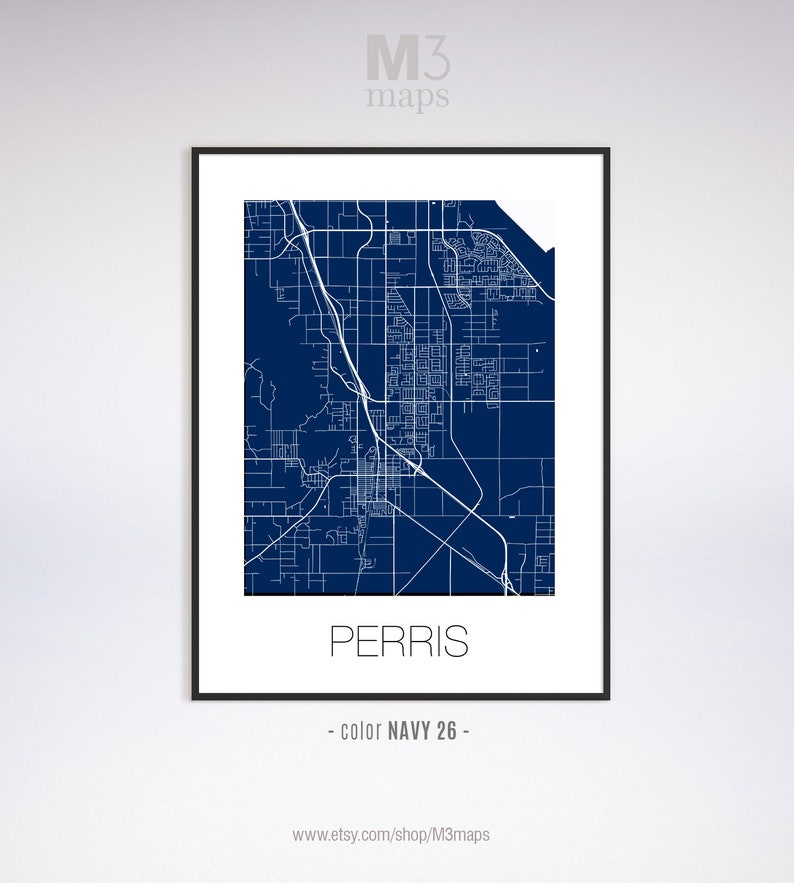 Perris California Perris CA Map Perris Map Perris Print Etsy