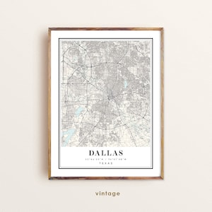 Mapa de Dallas, Texas, mapa de Dallas, TX, mapa de la ciudad de Dallas, impresión de Dallas, póster de Dallas, arte de Dallas, mapa de Dallas, impresiones de mapas personalizadas