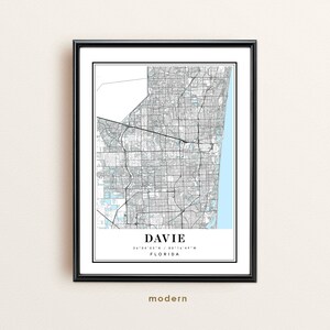 Davie Florida Map Davie FL Map Davie City Map Davie Print - Etsy