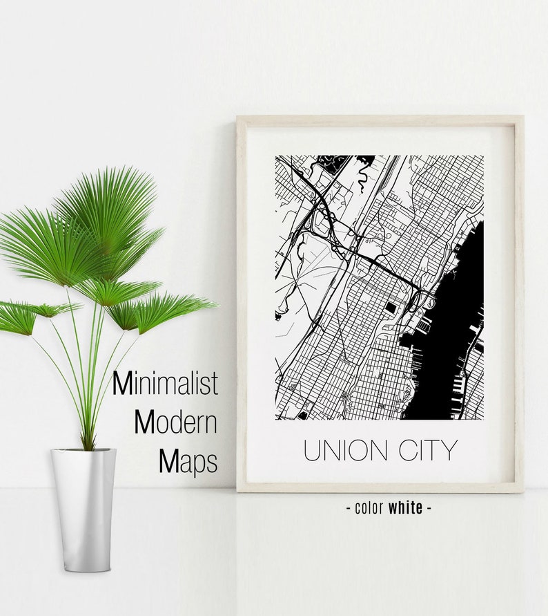 Union City New Jersey Union City NJ Map Union City Map Etsy