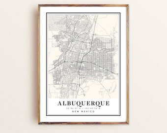 Albuquerque New Mexico Map Art Print