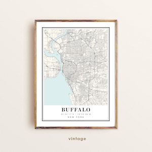Carte Buffalo New York, carte Buffalo NY, plan de la ville Buffalo, impression Buffalo, affiche Buffalo, art Buffalo, carte Buffalo, plan de la ville personnalisé