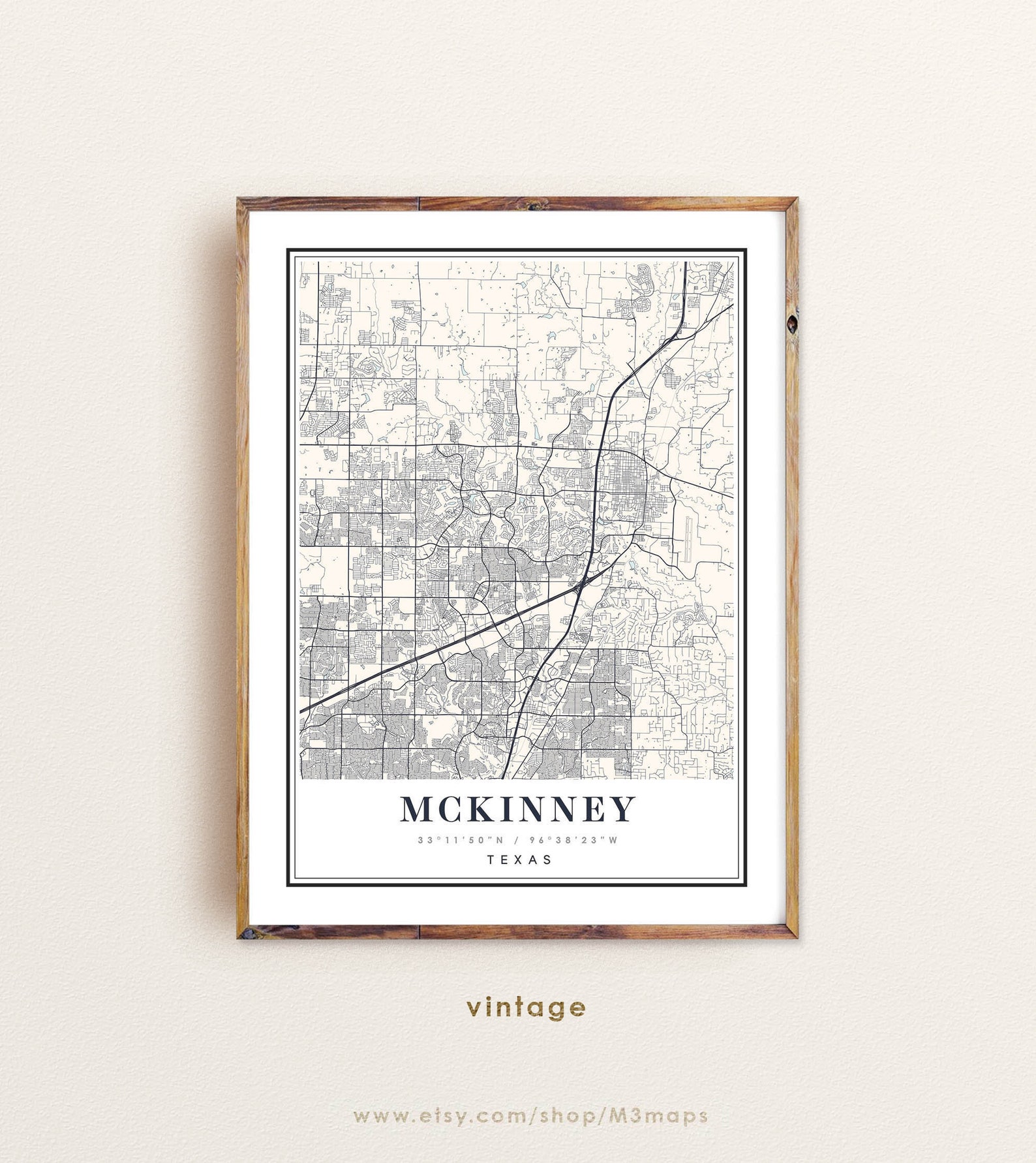 McKinney Texas map McKinney TX map McKinney city map | Etsy