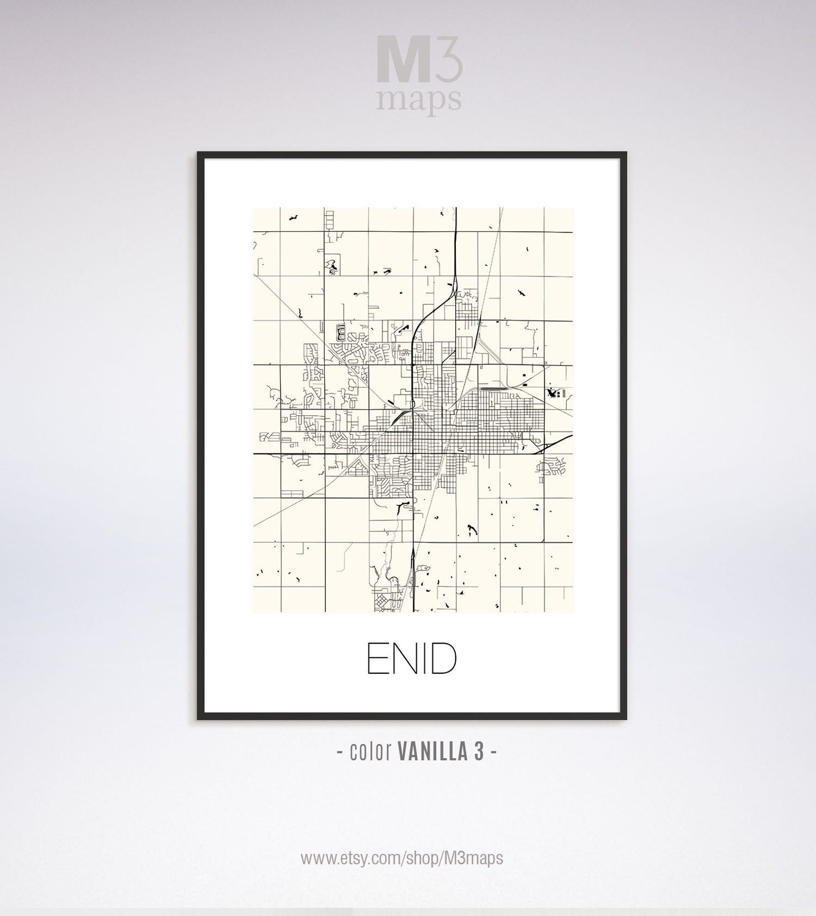 Enid Oklahoma Enid OK Map Enid Map Enid Print Enid Poster - Etsy