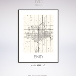 Enid Oklahoma Enid OK Map Enid Map Enid Print Enid Poster - Etsy