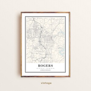 Rogers Arkansas map, Rogers AR map, Rogers city map, Rogers print, Rogers poster, Rogers art, Rogers map