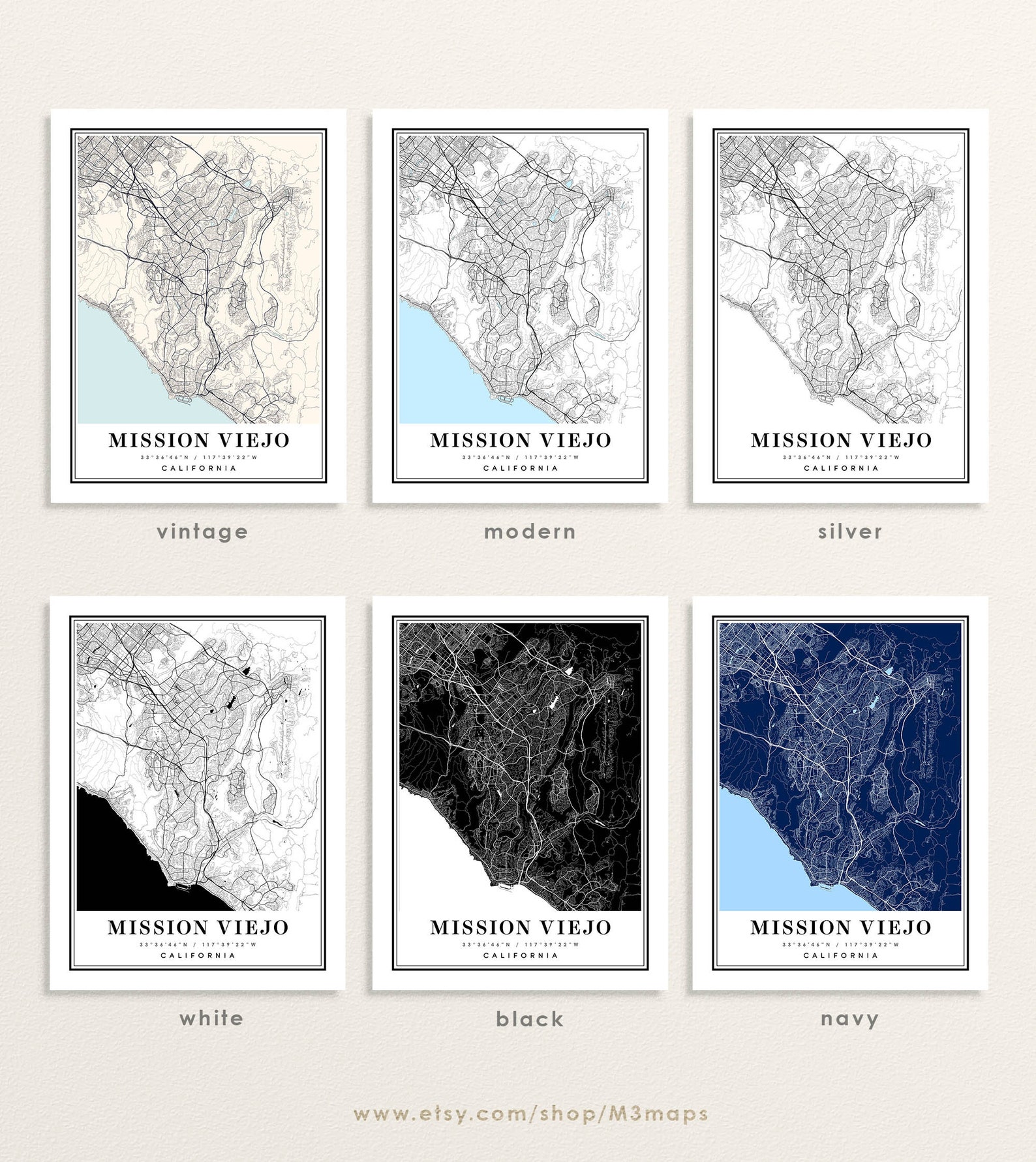 Mission Viejo California Map Mission Viejo CA Map Mission Etsy