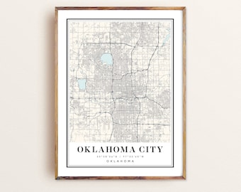 Oklahoma City Map Art Print: Custom Cityscape Poster