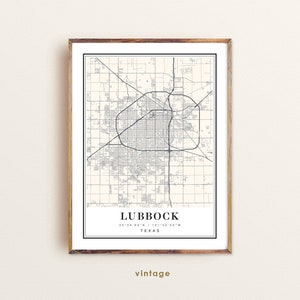 Lubbock Texas Map Art Print: Custom City Map