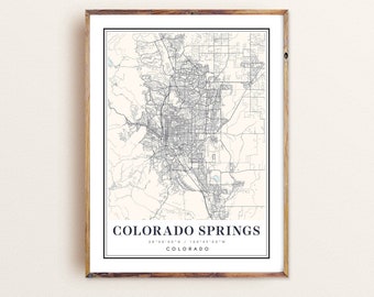 Colorado Springs Map Art Print: CO City Map Poster