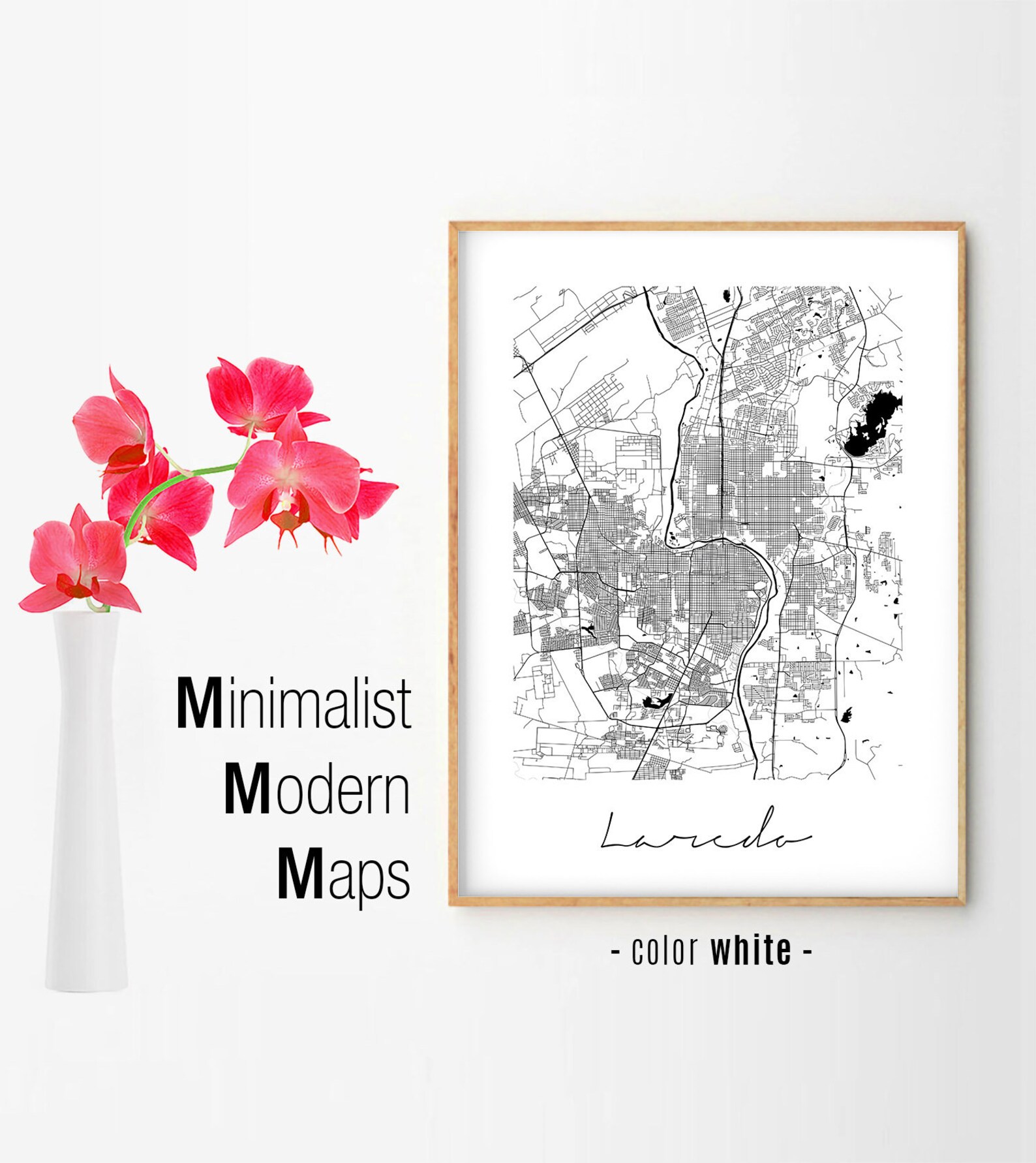 Laredo Minimalist Laredo Map Laredo Map Print Laredo City Etsy