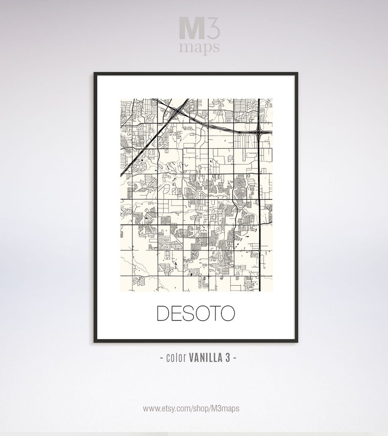 Desoto Texas Desoto TX Map Desoto Map Desoto Print Desoto - Etsy