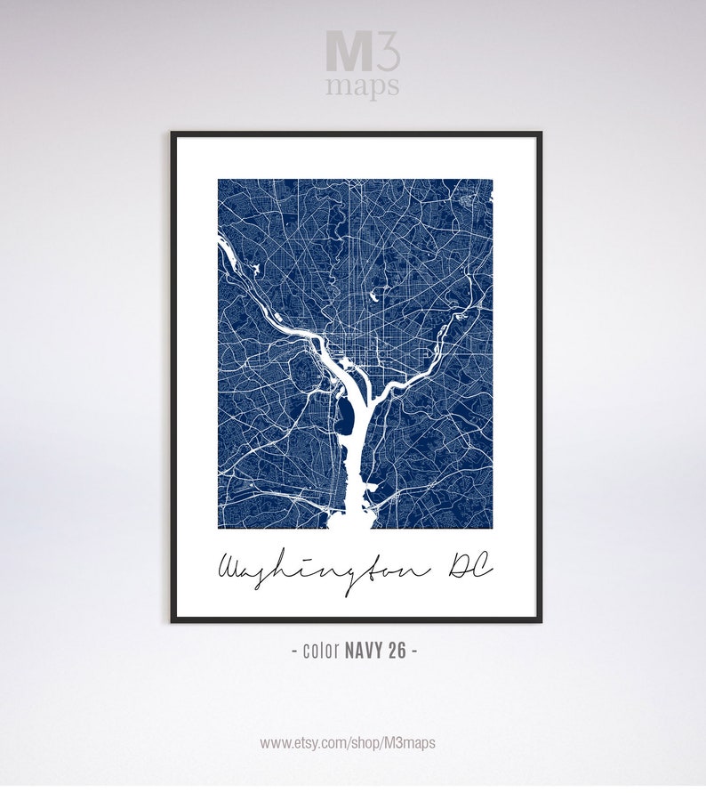 Washington DC Minimalist Washington Map Washington Map - Etsy