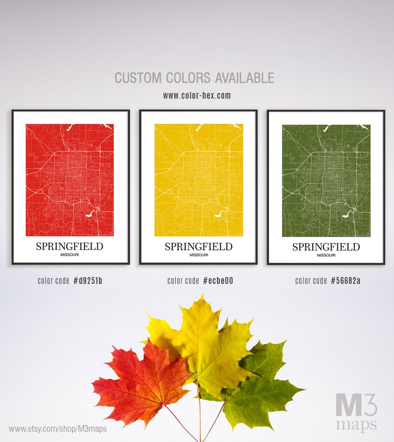Home Decor art Springfield Springfield MO map Springfield contemporary art Springfield modern art print Springfield Wall Art Map
