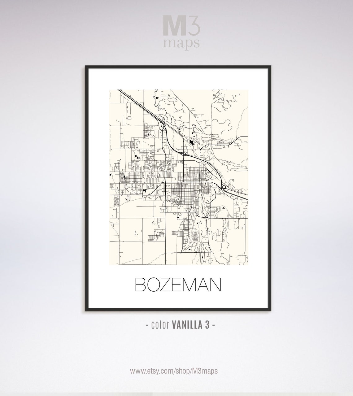 Bozeman Montana Bozeman MT Map Bozeman Map Bozeman Print - Etsy