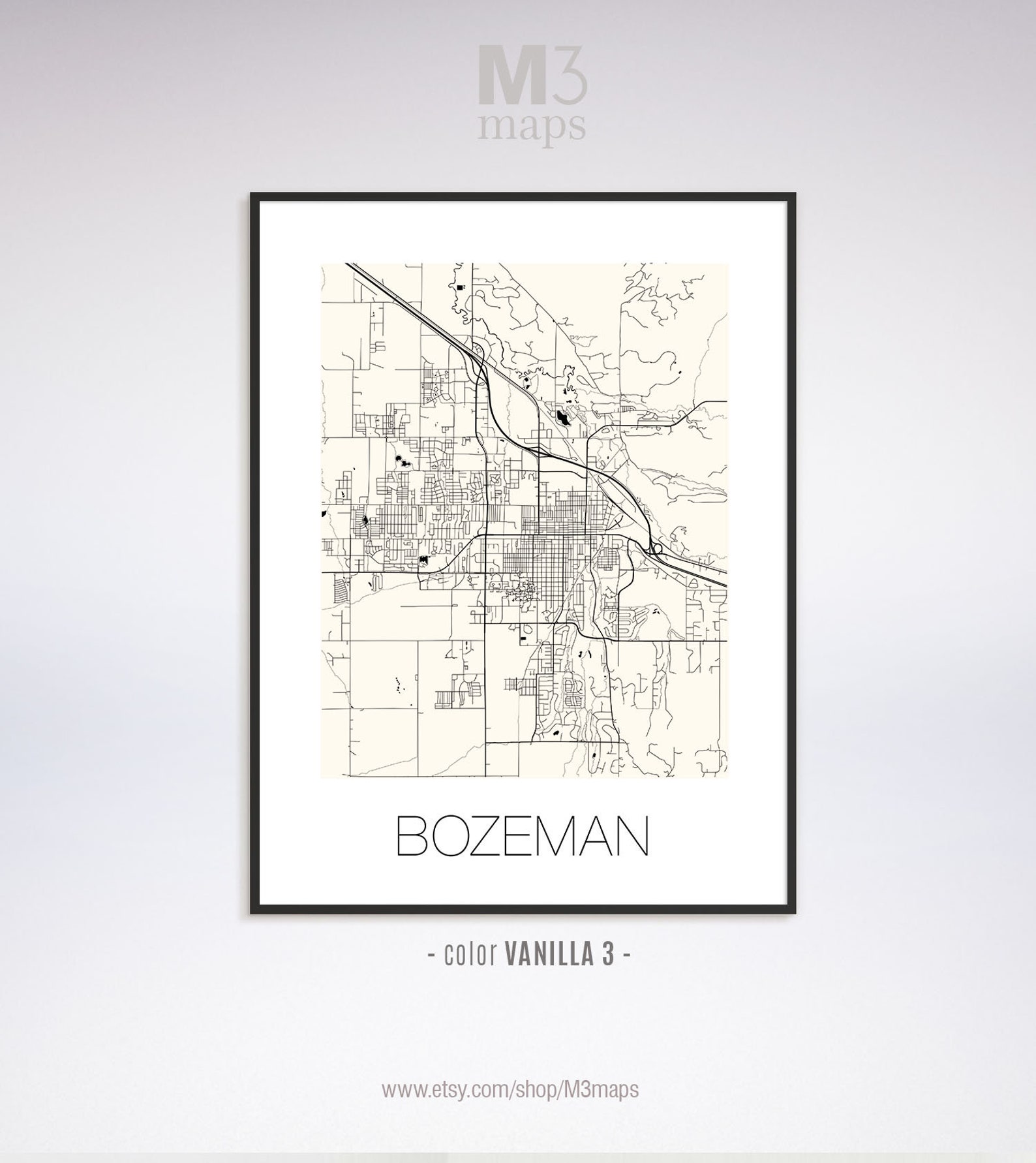 Bozeman Montana Bozeman MT Map Bozeman Map Bozeman Print - Etsy