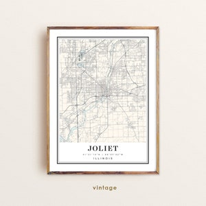 Mappa di Joliet, Illinois, mappa di Joliet, IL, mappa della città di Joliet, stampa di Joliet, poster di Joliet, arte di Joliet, mappa di Joliet, mappa della città personalizzata
