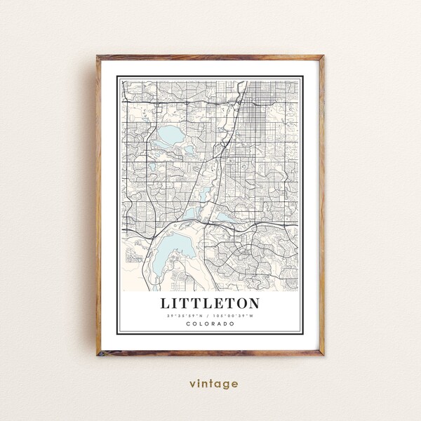 Map of Littleton Colorado Etsy