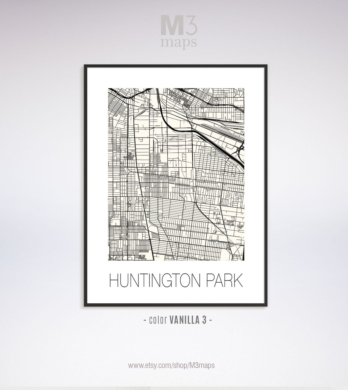 Huntington Park California Huntington Park CA map Huntington Etsy