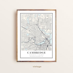 Cambridge Massachusetts map, Cambridge MA map, Cambridge city map, Cambridge print, Cambridge poster, Cambridge art, Cambridge map