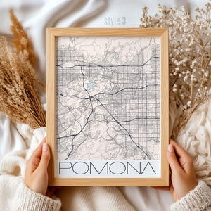 Pomona California Map Gift | Unique City Wall Art, Vintage Style Home Décor, Travel Souvenir, Personalized Pomona CA Print