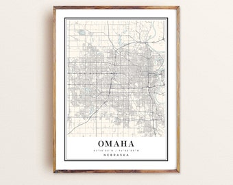 Omaha Nebraska Map Art Print: Custom City Map
