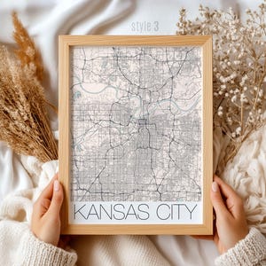 Mapa de Kansas City, Misuri, regalo / Decoración mural única de la ciudad, impresión personalizada de Kansas City, regalo perfecto para viajeros y lugareños