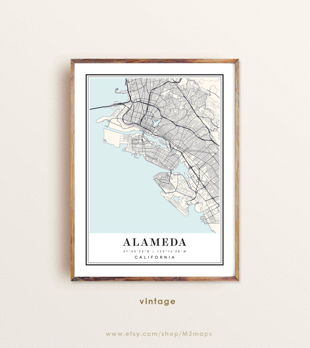 Alameda California Map, Alameda CA Map, Alameda City Map, Alameda Print ...