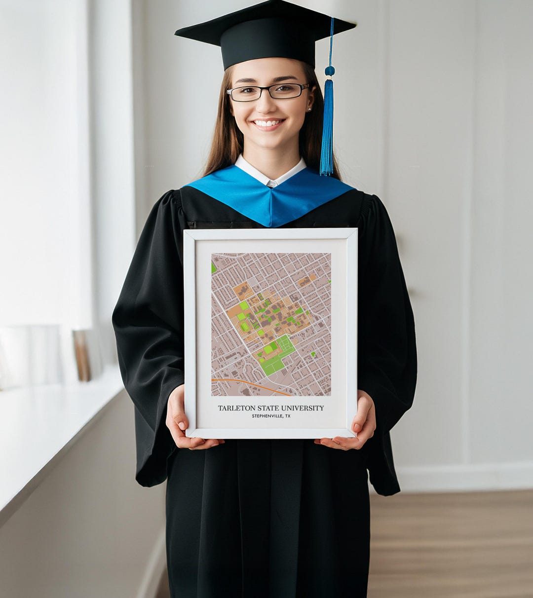 Tarleton State University Campus Map Art Print - Personalized TSU ...