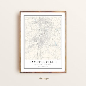 Fayetteville Arkansas Map Art Print: Custom City Map