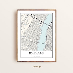 Hoboken New Jersey Map Art Print