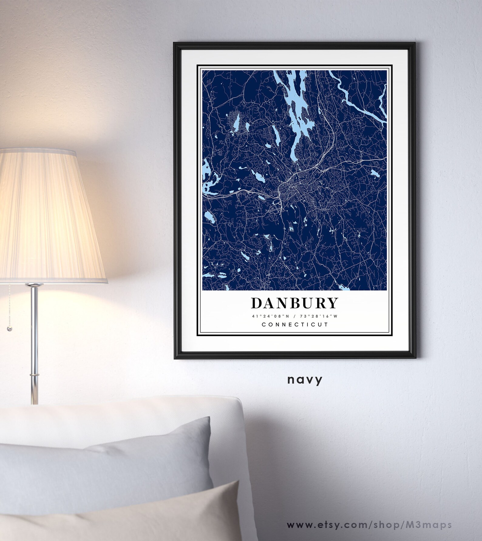Danbury Connecticut Map Danbury CT Map Danbury City Map - Etsy