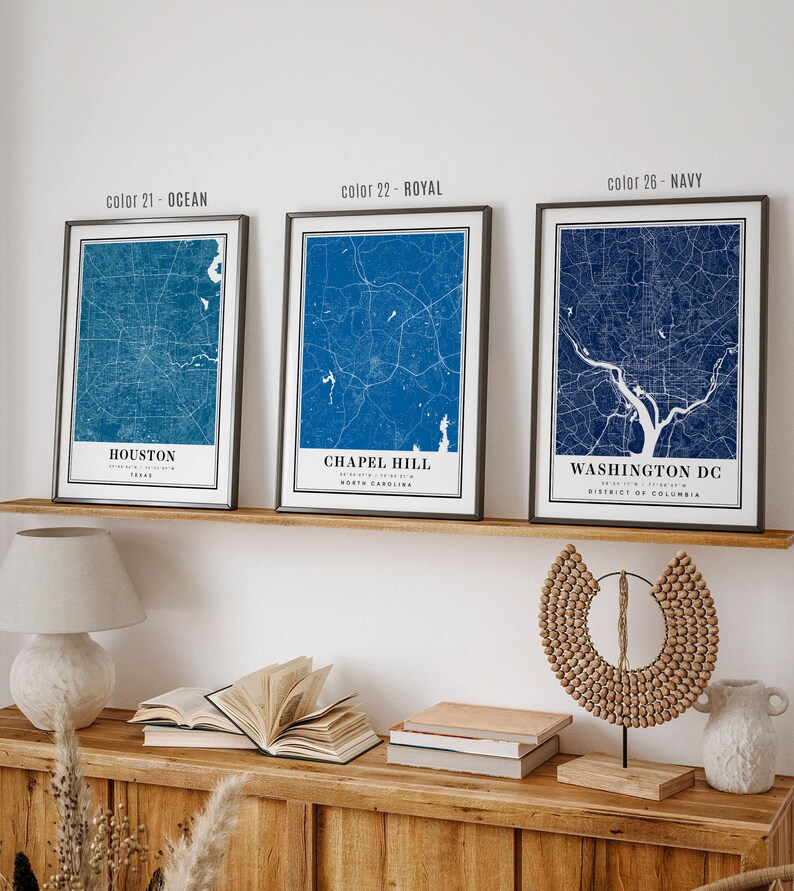 Chapel Hill NC Map Print Chapel Hill North Carolina City Poster